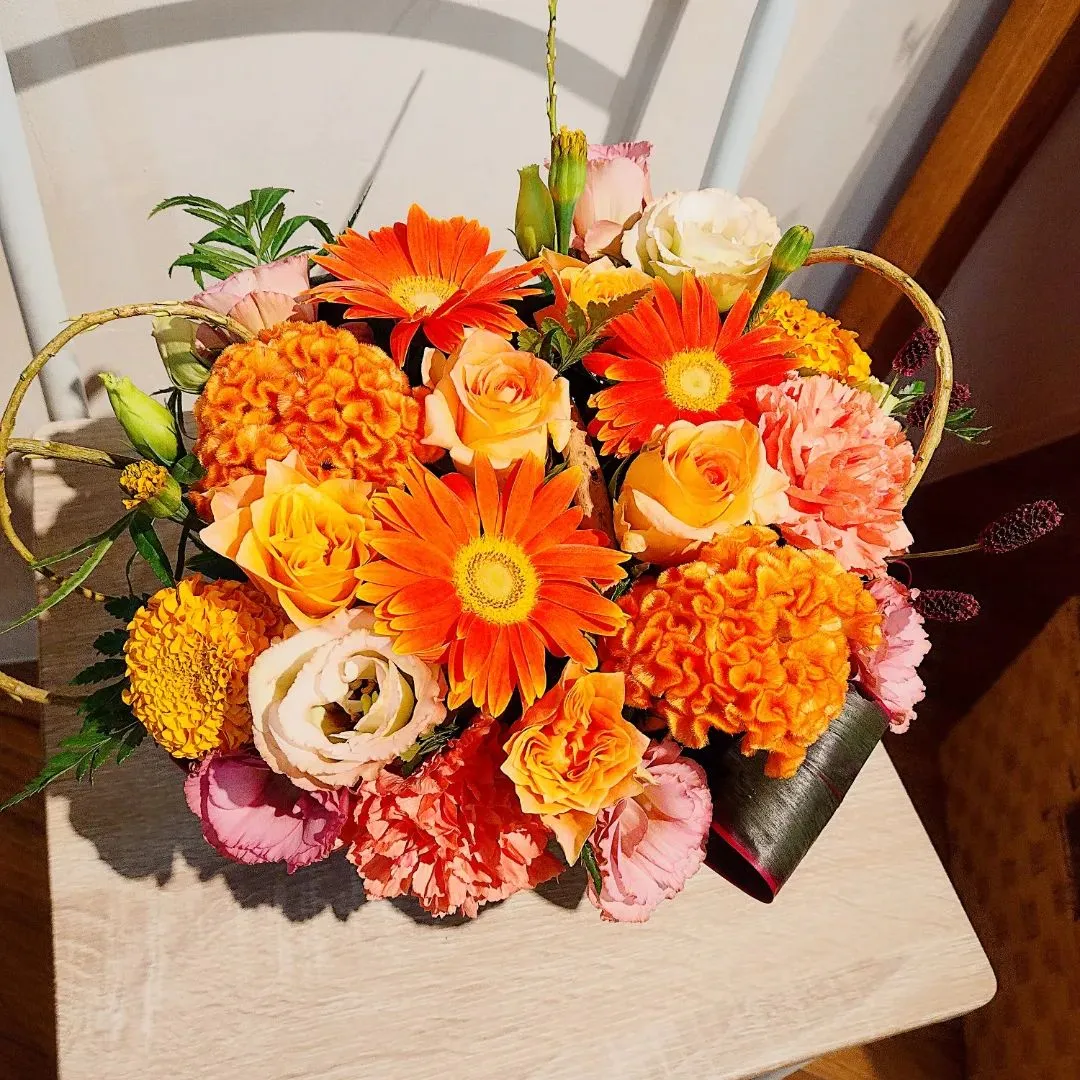 オレンジの秋アレンジメント🍊🍁