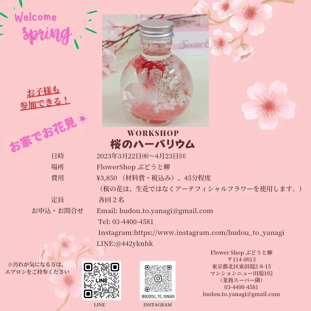 ◇Workshop 桜のハーバリウム🌸◇