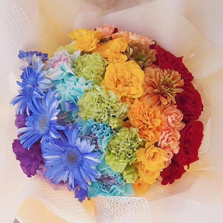 7周年のお祝いのアレンジメントです。